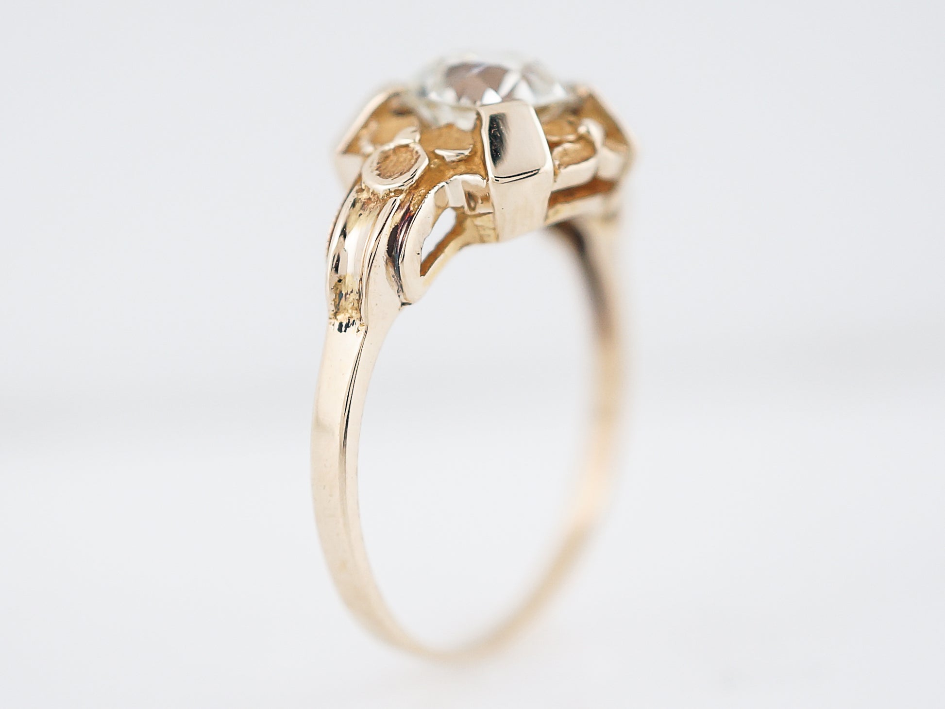 Antique Enagagement Ring Art Deco 1.00 Old European Cut Diamond in 14k Yellow Gold