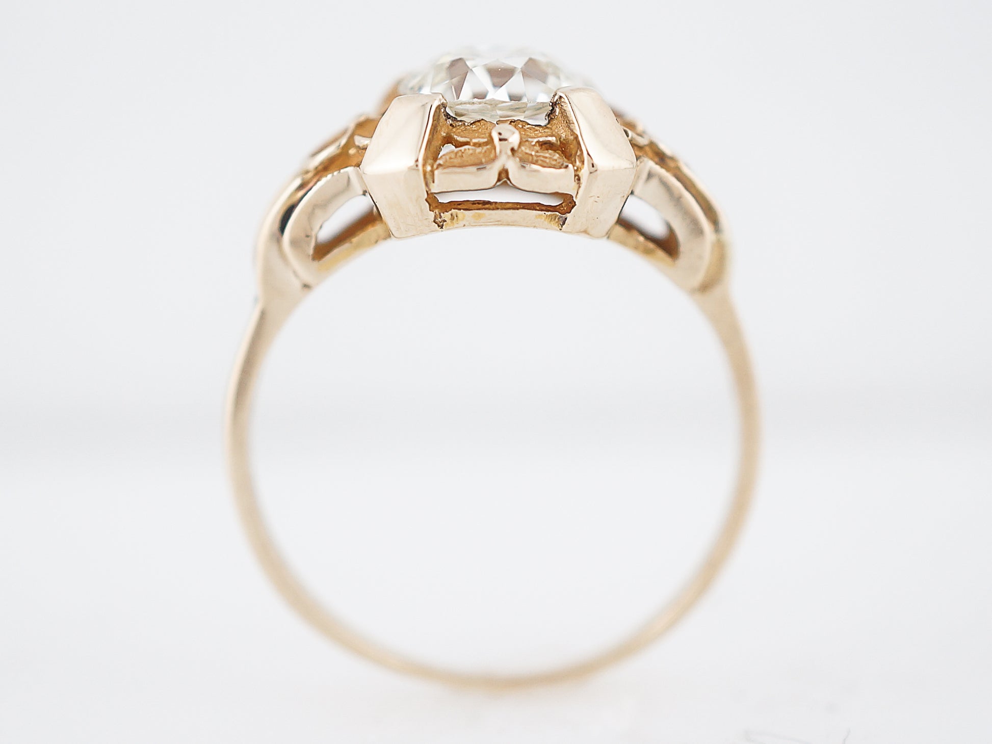 Antique Enagagement Ring Art Deco 1.00 Old European Cut Diamond in 14k Yellow Gold
