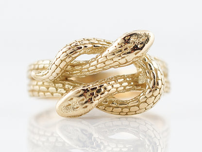 Antique Right Hand Snake Ring Victorian in 18K Yellow Gold