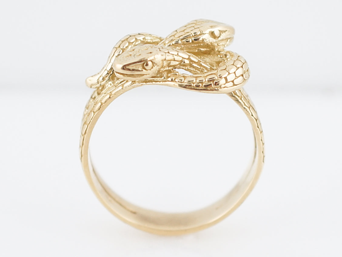 Antique Right Hand Snake Ring Victorian in 18K Yellow Gold