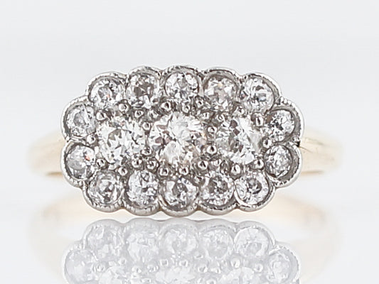 Antique Right Hand Ring Victorian .87 Old European Cut Diamonds in 14K Yellow Gold