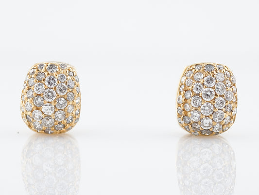 Earrings Modern 2.12 Round Brilliant Cut Diamonds in 14K Yellow Gold