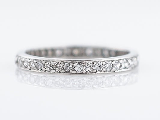 Antique Eternity Wedding Band Art Deco .60 Single Cut Diamonds in Platinum