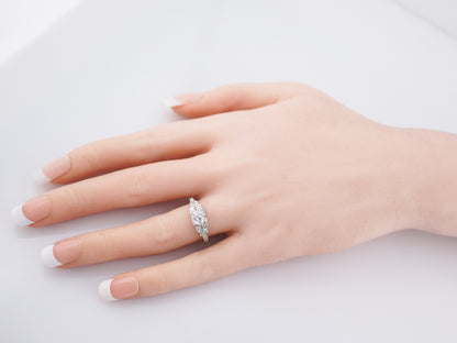 Antique Engagement Ring Art Deco .81 Old European Cut Diamond in Platinum