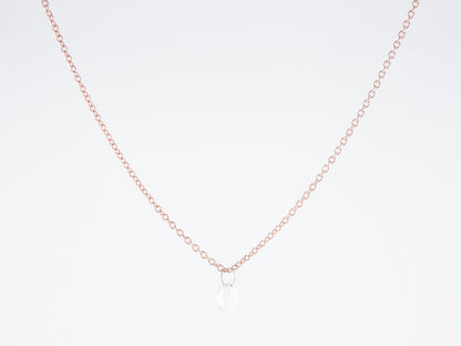 Necklace Modern .49 Briolette Cut Diamond in 14K Rose Gold