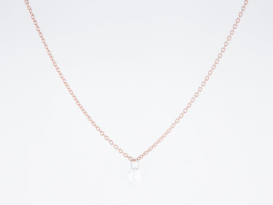 Necklace Modern .49 Briolette Cut Diamond in 14K Rose Gold