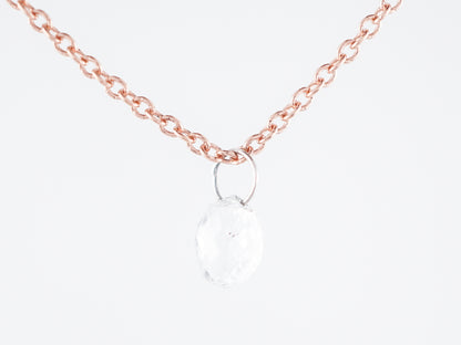 Necklace Modern .49 Briolette Cut Diamond in 14K Rose Gold