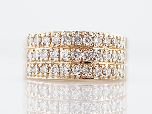 Right Hand Ring Modern .66 Round Brilliant Cut Diamonds in 14K Yellow Gold