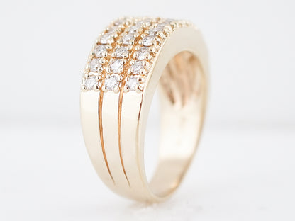 Right Hand Ring Modern .66 Round Brilliant Cut Diamonds in 14K Yellow Gold