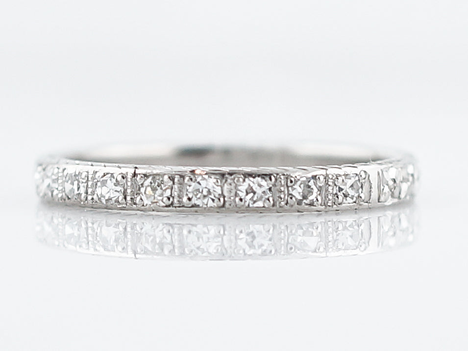 Antique Wedding Band Art Deco .15 Single Cut Diamonds in Platinum