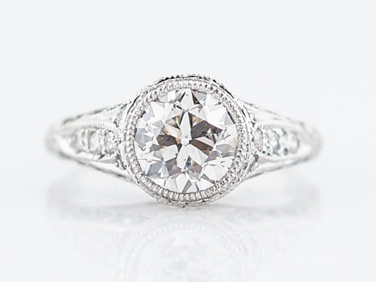 1.25 Carat Bezel Set OEC Diamond Ring in Platinum