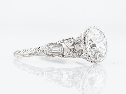 Bezel Engagement Ring 1920's Art Deco Platinum