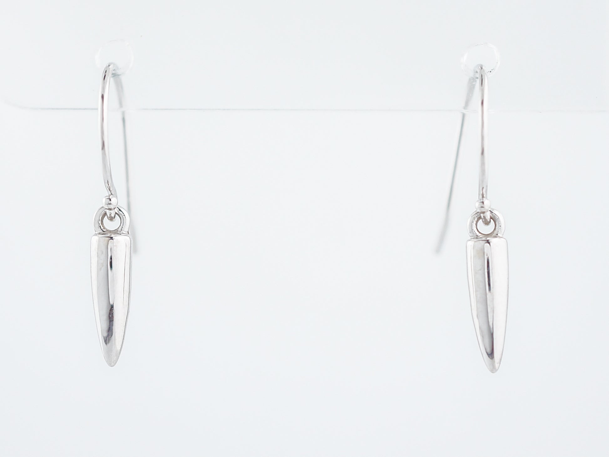 Dangle Drop Earrings Modern in 14K White Gold