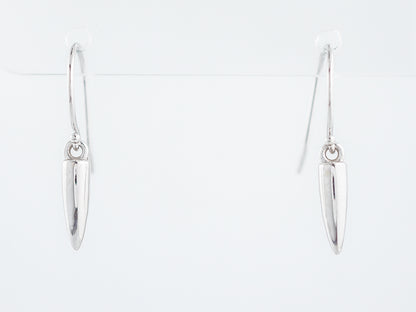 Dangle Drop Earrings Modern in 14K White Gold