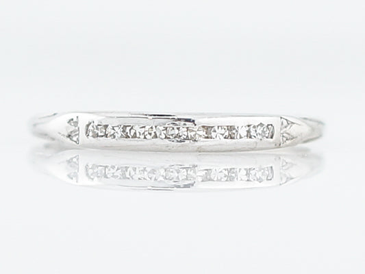Vintage Wedding Band Mid-Century .09 Single Cut Diamonds in Platinum