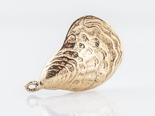 Vintage Pendant Charm Shell Mid-Century 14k Yellow Gold