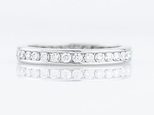 Eternity Wedding Band Modern .80 Round Brilliant Cut Diamonds in Platinum