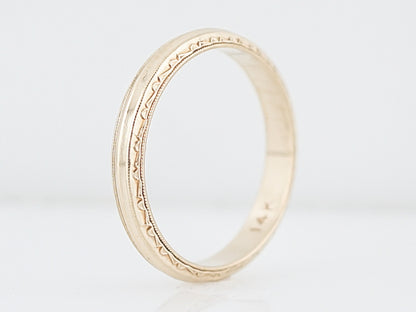 Antique Wedding Band Art Deco in 14K Yellow Gold