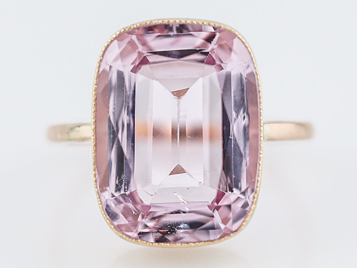 Right Hand Ring Modern 6.05 Oval Cut Kunzite in 14K Yellow Gold