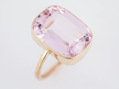 Right Hand Ring Modern 6.05 Oval Cut Kunzite in 14K Yellow Gold