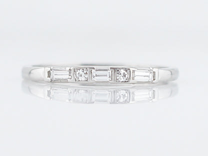 Antique Wedding Band Art Deco .13 Baguette & Single Cut Diamonds in Platinum