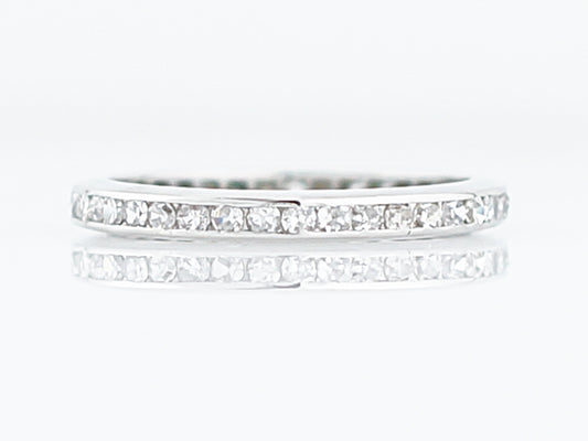 Antique Eternity Wedding Band Art Deco .60 Single Cut Diamonds in Platinum