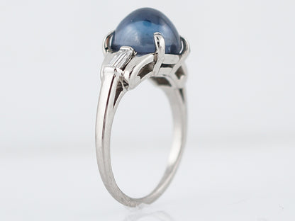 5 Carat Vintage Blue Sapphire Engagement Ring