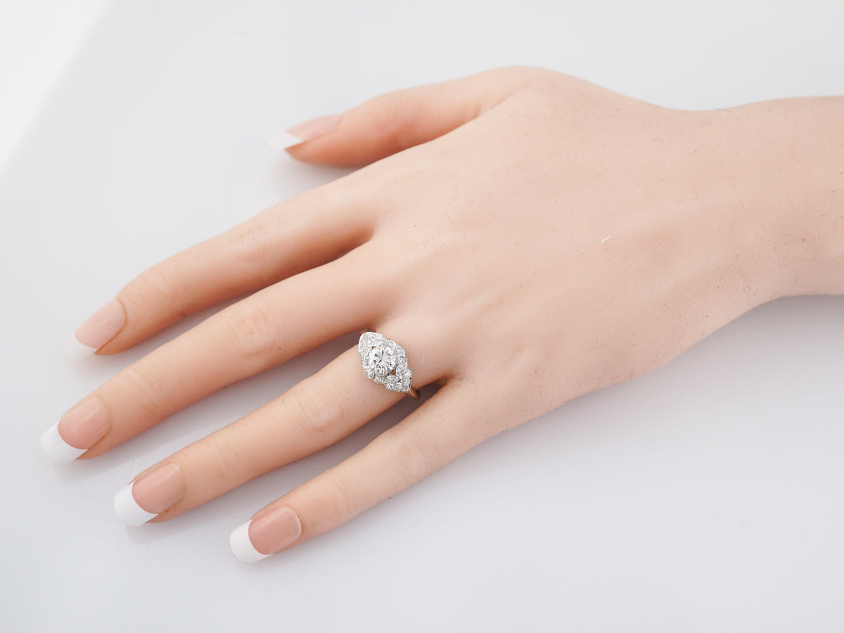 Diamond Antique Engagement Ring Art Deco Geometric