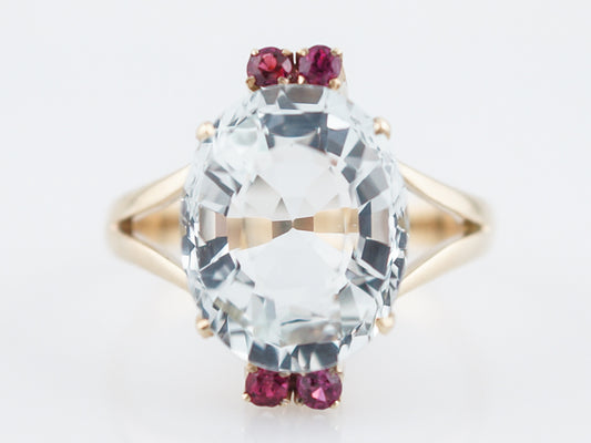 Cocktail Ring Modern 5.06 Brilliant Oval Cut Aquamarine in 18k Yellow Gold