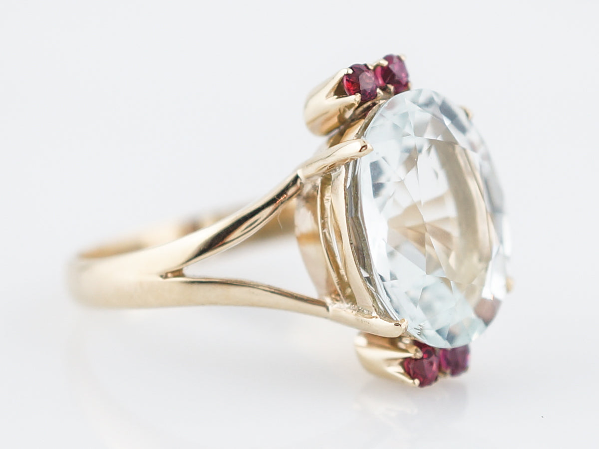 Cocktail Ring Modern 5.06 Brilliant Oval Cut Aquamarine in 18k Yellow Gold