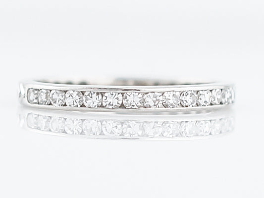 Antique Wedding Band Art Deco .38 Single Cut Diamonds in 18k White Gold