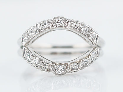 Antique Wedding Ring Guards Art Deco .28 Single Cut Diamonds in Platinum