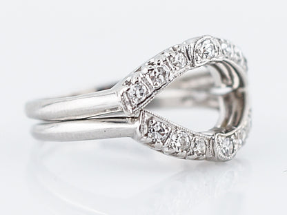 Antique Wedding Ring Guards Art Deco .28 Single Cut Diamonds in Platinum
