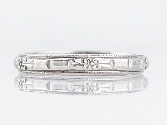 Antique Wedding Band Art Deco Orange Blossom in Platinum