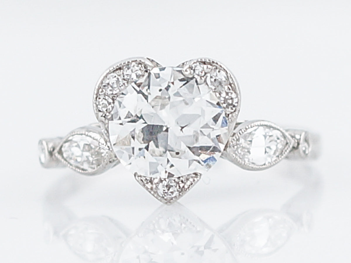 Antique Engagement Ring Art Deco 1.06 Old European Cut Diamond in Platinum