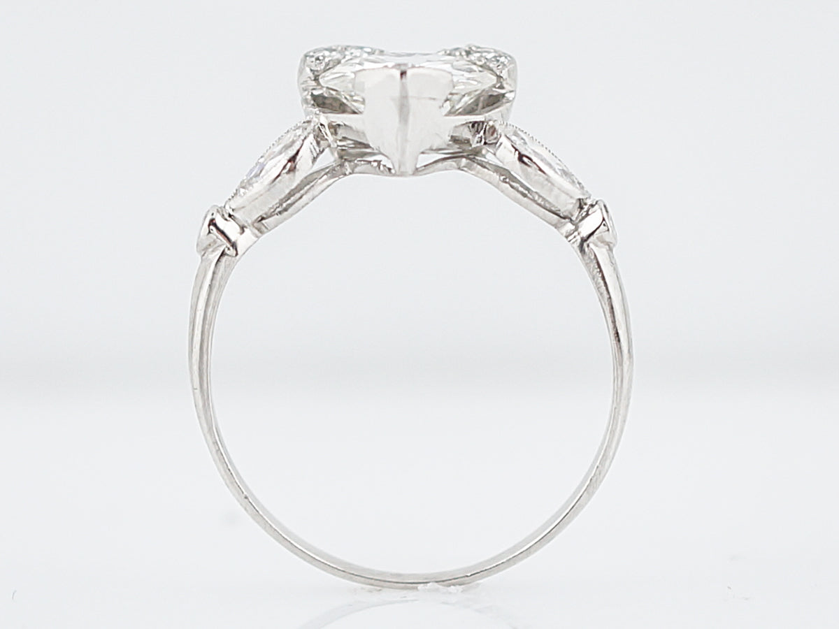 Antique Engagement Ring Art Deco 1.06 Old European Cut Diamond in Platinum