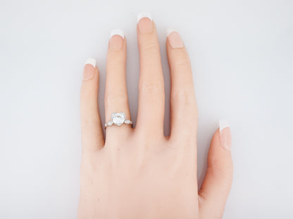 1 Carat Heart Shaped Vintage Engagement Ring in Platinum
