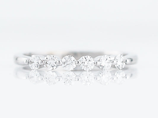 Wedding Band Modern .30 Round Brilliant Cut Diamonds in 14k White Gold