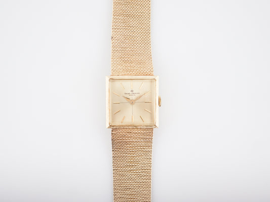 Vintage Ladies Watch 1970s Baume & Mercier in 14k Yellow Gold