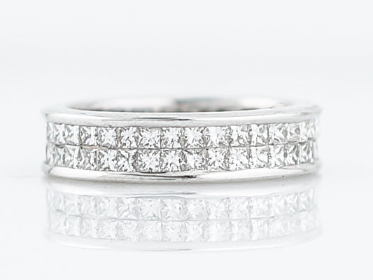 Eternity Wedding Band Modern 1.17 Princess Cut Diamonds in 18k White Gold