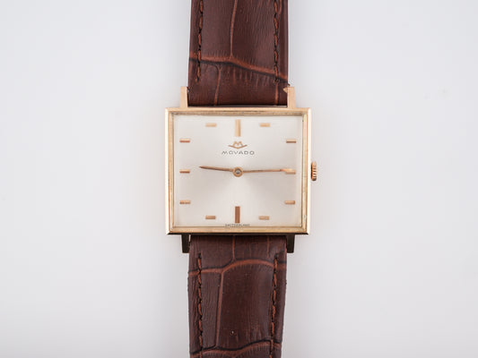 Vintage Movado Ladies Watch 1950s in 14k Rose Gold