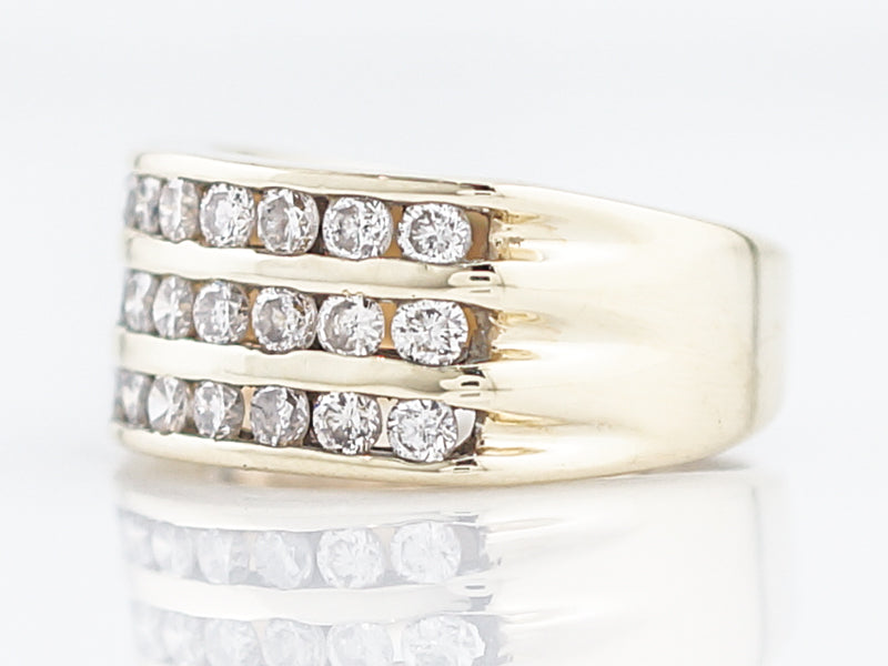 Cocktail Ring Modern 1.20 Round Brilliant Cut Diamonds in 14k Yellow Gold