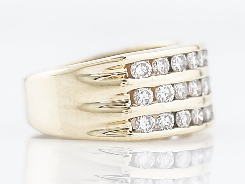 Cocktail Ring Modern 1.20 Round Brilliant Cut Diamonds in 14k Yellow Gold
