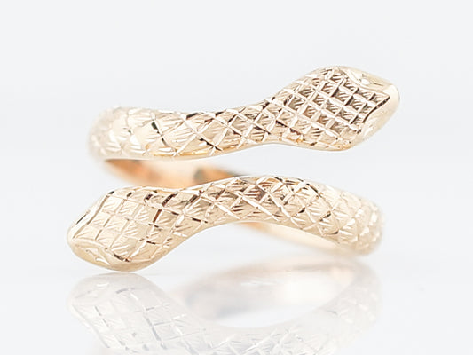 Snake Right Hand Ring Modern in 18k Yellow Gold