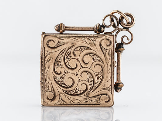 Antique Pendant Charm Gold Locket Victorian 10k Yellow Gold