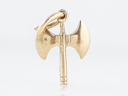 Vintage Pendant Mid-Century Axe Charm 18k Yellow Gold