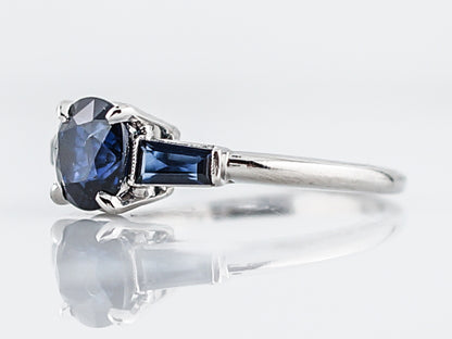 Engagement Ring Modern 1.47 Cushion Cut Sapphire in Platinum