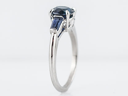 Engagement Ring Modern 1.47 Cushion Cut Sapphire in Platinum