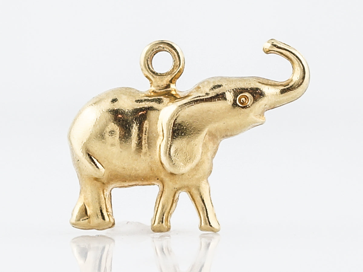 Pendant Charm Elephant Modern 22k Yellow Gold