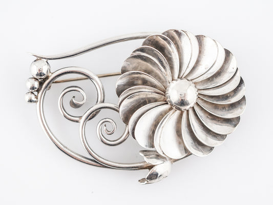 Floral Brooch Georg Jensen Modern in Sterling Silver